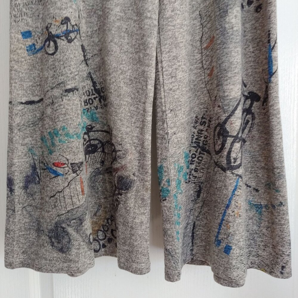 Inoah Freedom Art Knit Pants Whimsical Urban Graphic Print Streetwear M - Picture 6 of 13